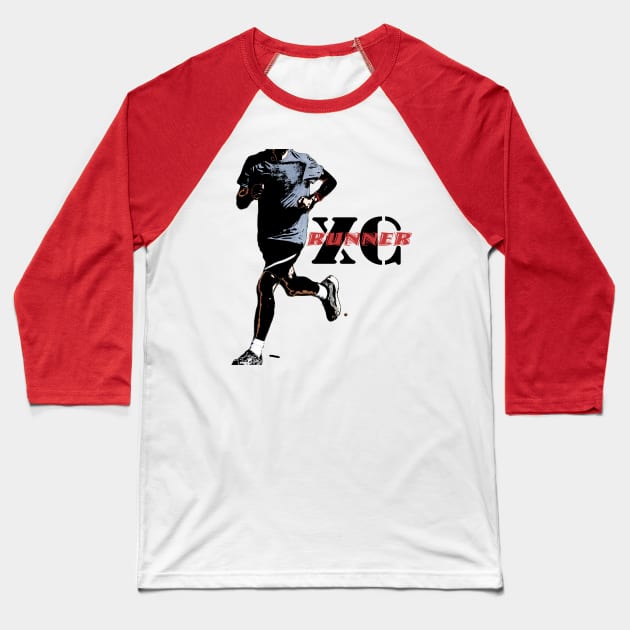 Cross country runner Baseball T-Shirt by Woodys Designs